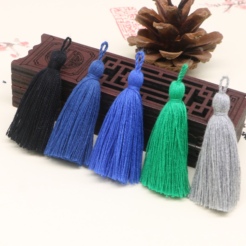 10PCS Mini Pure Cotton Colorful Tassels DIY Pendant Jewelry Curtain Garments Decorative Accessories Key Chain Handbag Pendants