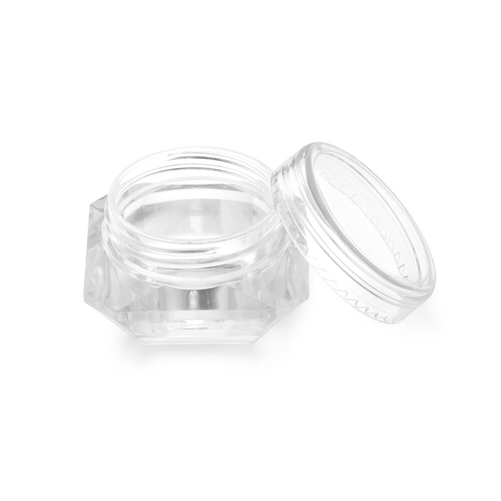 5szt. 5g diamentowe puste pojemniki plastikowe przezroczyste słoiki robić przechowywania wosku diamentowego, gwoździe, proszek, pojemnik na biżuterię: przezroczysty