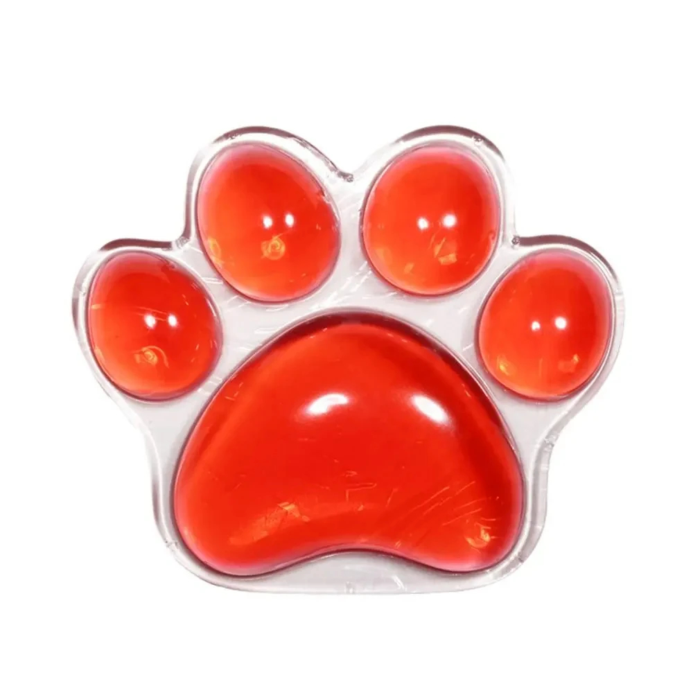 Kattenpoot Schattige Muis Pols Ondersteuning Pad Computer Muis Hand Pols Rust Cartoon Pijnverlichting Antislip Base Thuis Kantoor Siliconen Pad: Rood
