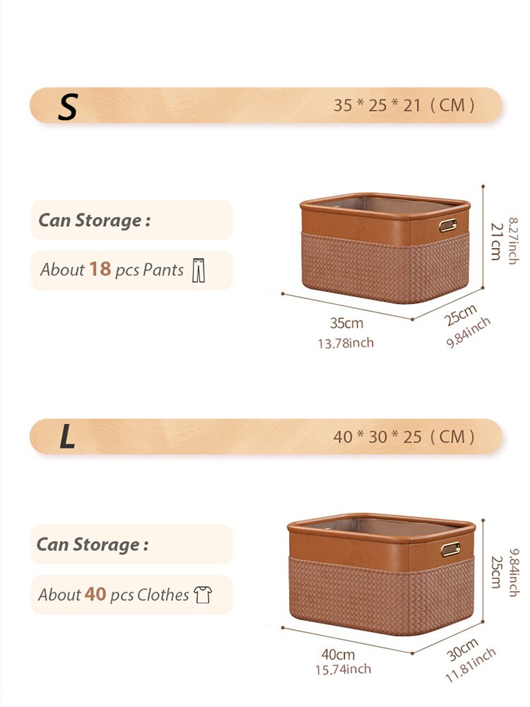 Joybos tøj arrangører opbevaring kurv garderobe skab arrangør boks vasketøjskurv imiteret læder hjem opbevaring organisation