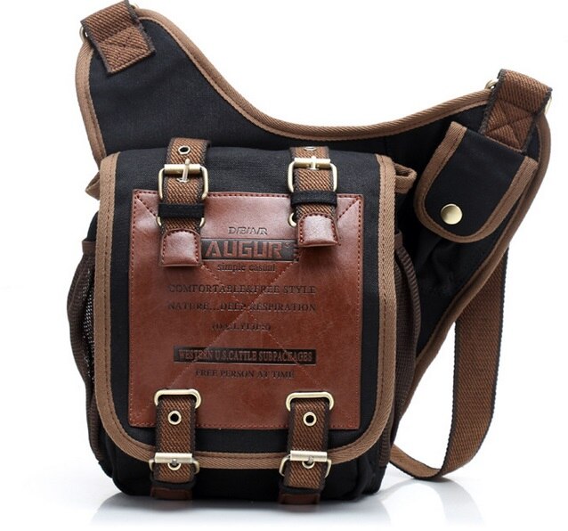 Bolsa de lona Retro Vintage para hombre, bandolera de viaje, de hombro,: A