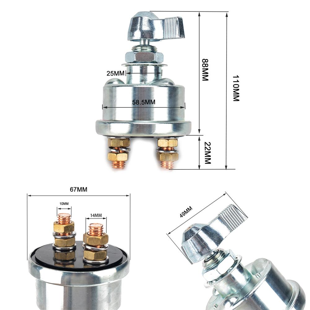 125A 12V Car Battery Disconnect Isolator Cut Off Terminal Master Switch Boat Marine 12V 24V Truck Auto Battery Power Switch