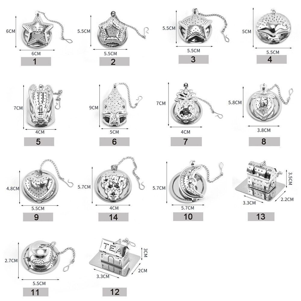 1 Pc Star Moon Tree Shapes Tea Infuser Stainless Steel Reusable Metal Tea Bag Filter Tea Strainer