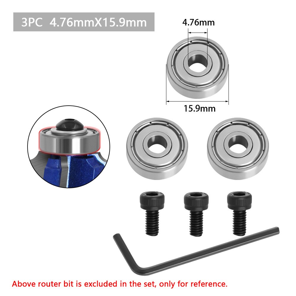 Duurzaam Staal Lagers Accessoires Kit Past Voor Frees Hoofden En Schacht Top Gemonteerd 1/2 3/8 3/4 Lager &amp; Stop ring Set: D