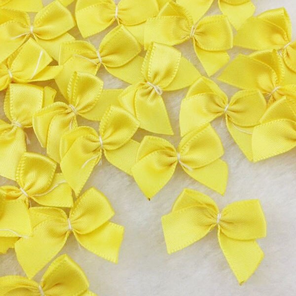 100pcs Mini Satin Ribbon Flowers Bows Craft Wedding Decoration Upick A176: Color 4