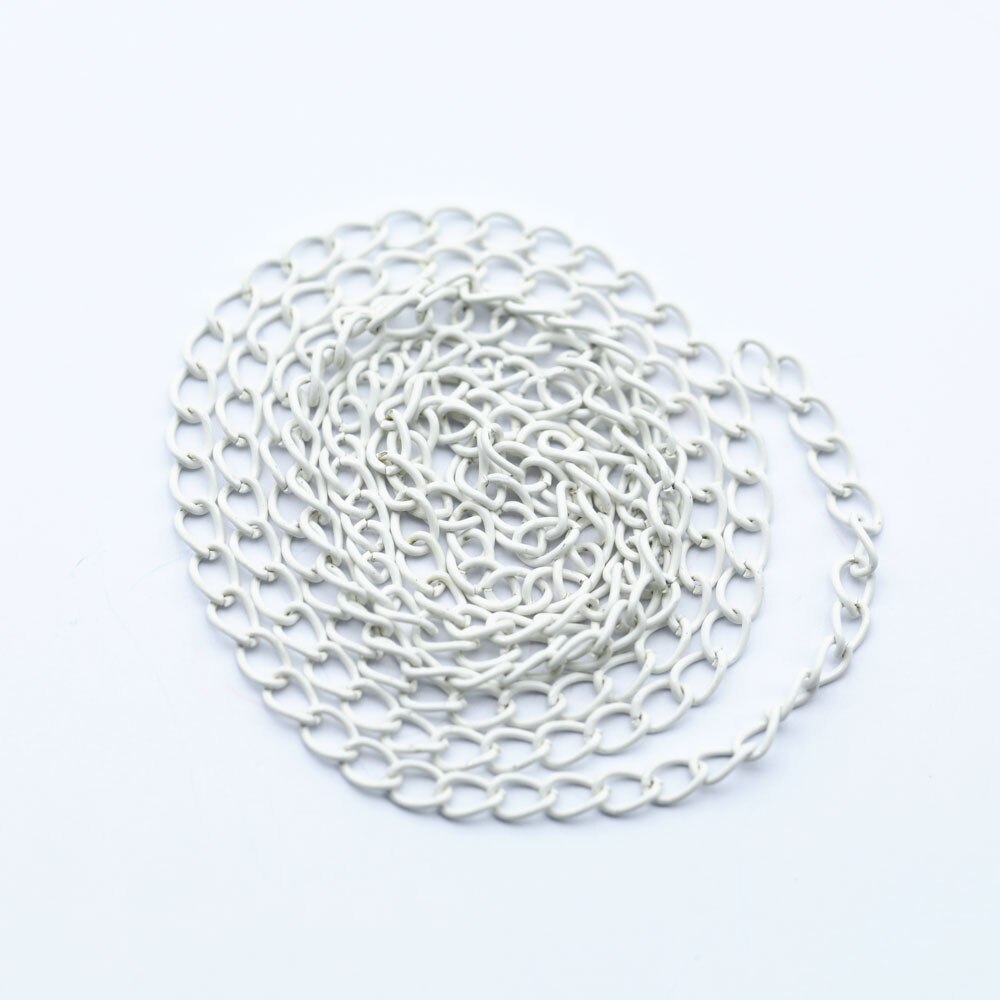 2 meters 5mm Metal Chain Colorful Iron Connecting Chain Combination Chain Extension for Jewelry Making Findings DIY Supplies: WHITE