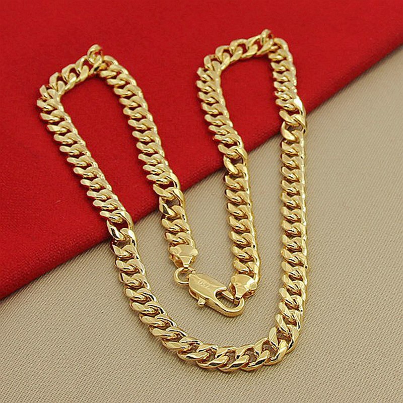 925 Zilver Goud Ketting Voor Mannen Hiphop Mode-sieraden 50 Cm