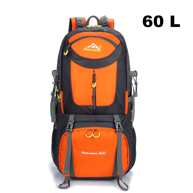 40l \ 50l \ 60 l utendørs turbag stor kapasitet klatreposer jakt bag reise camping tur ryggsekk sports ryggsekk: Oransje 60l