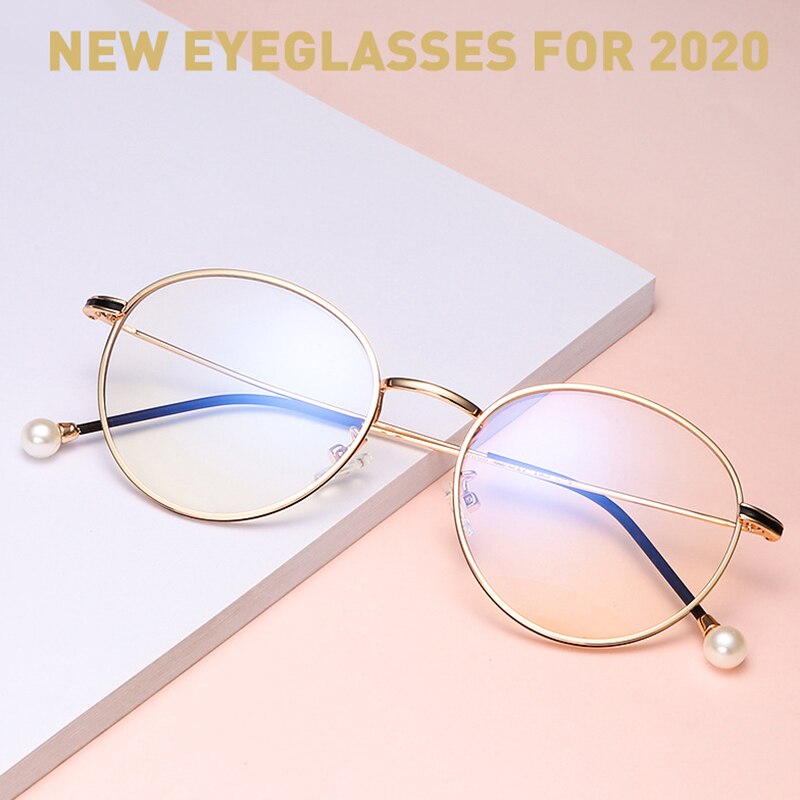 FS Vintage literario marco redondo Bluelight gafas de bloqueo mujeres hombres Filtro de lente claro Anti Blue Light gafas de ordenador