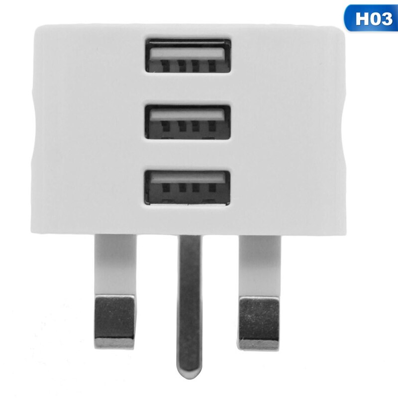 Uk Mains Wall 3 Pin Plug Adapter Oplader Power Usb-poorten Oplader Voor Mobiele Telefoons Tabletten: UK 3 USB
