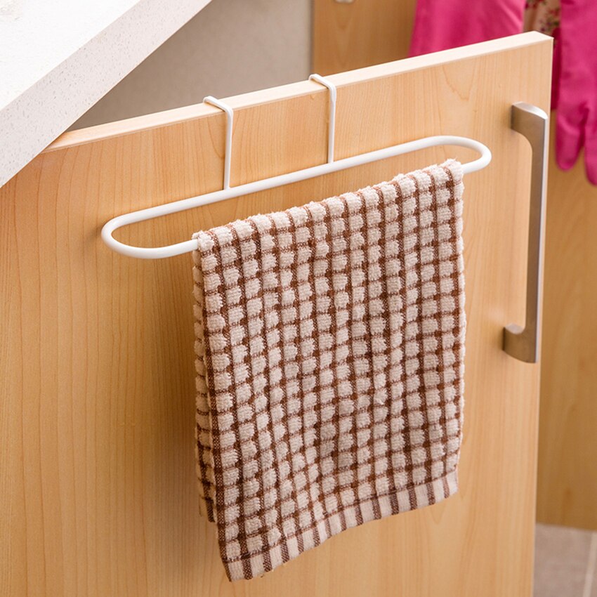 towel racks for bath Kitchen Towel Rack Hanging Holder Organizer Bathroom Cabinet Cupboard Hanger