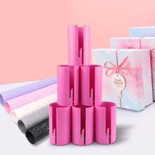 Christmas Sliding Wrapping Paper Cutter Packaging Cutting Wrap Tool: Pink
