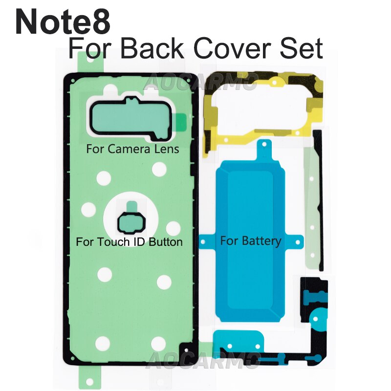 Voor Samsung Galaxy Note 8 Note8 SM-N9500 Volledige Set Plakband Lcd-scherm Back Battery Cover Frame Camera Lens Sticker lijm: Back Adhesive Set