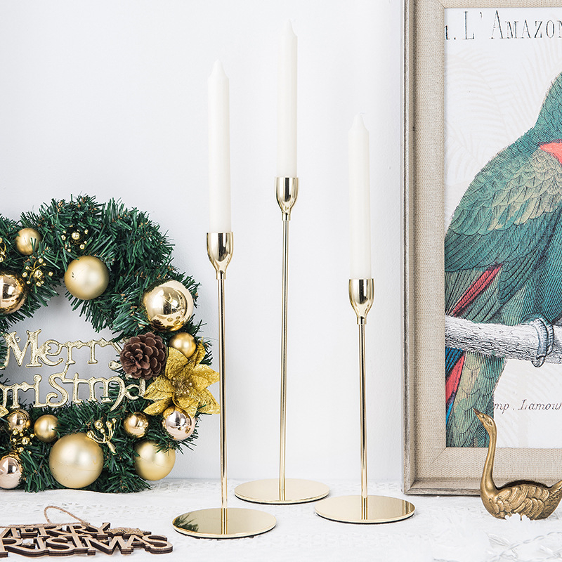1pcs Luxury Gold Metal Wedding Candle Holders Home Decoration Living Room Decor Party Table Candlestick