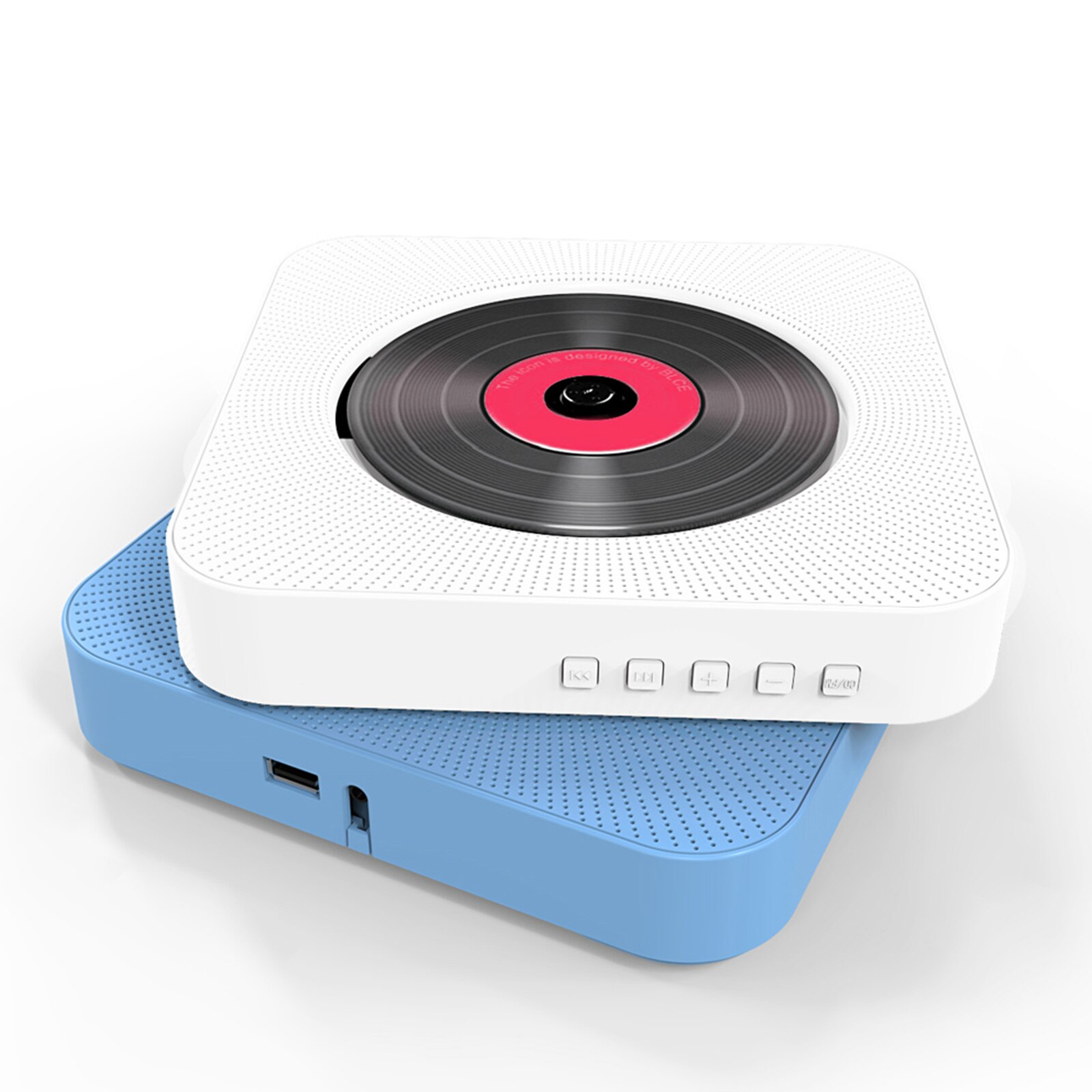 Wall Mounted CD Player Bluetooth Speaker Home Audio Boombox with Remote Control FM Radio AUX Input Portable Stereo Music Player