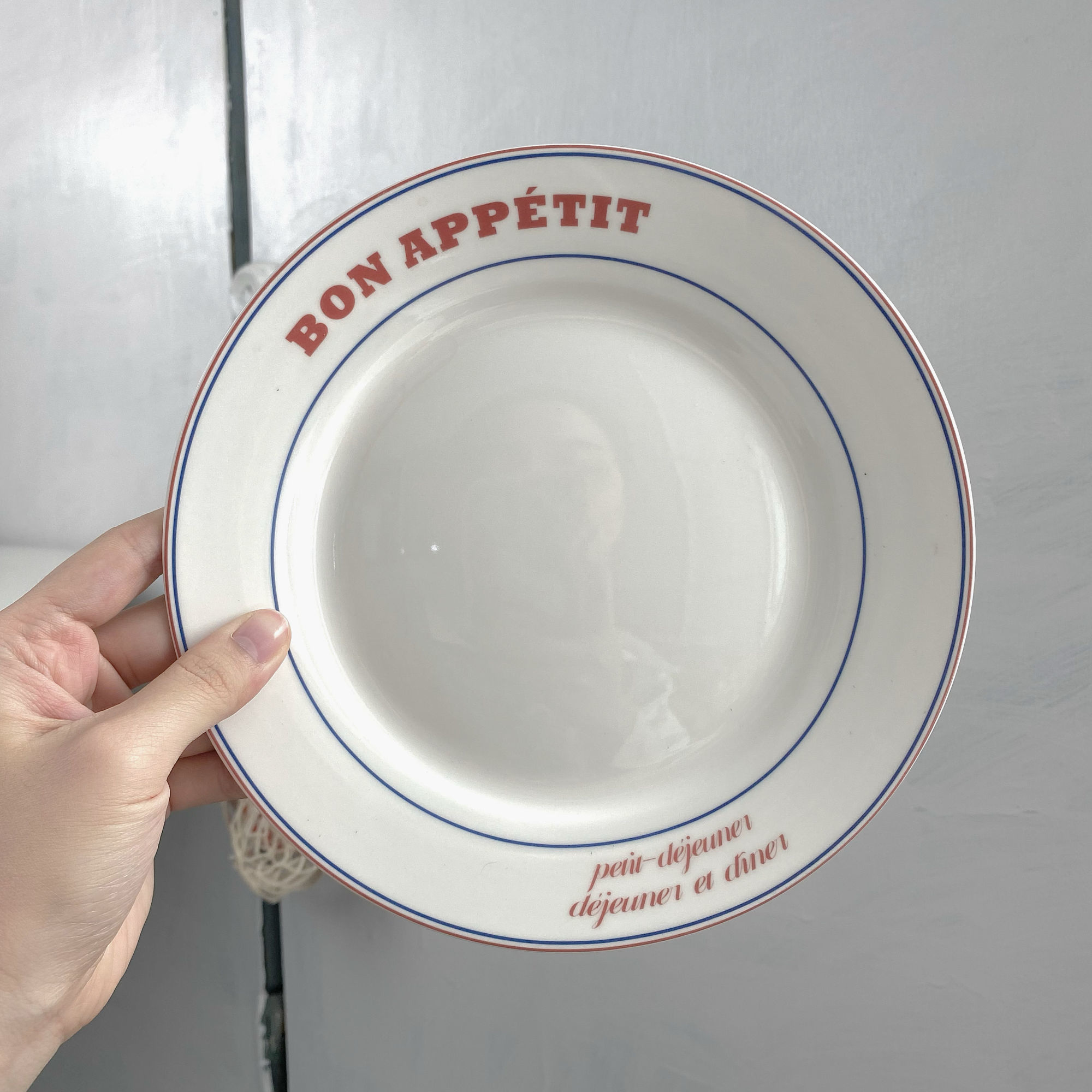 English Line Ceramic Tableware Set Red Blue Color Matching Homemade French Style Breakfast Fish Plate Coffee Cup Plate: Brown