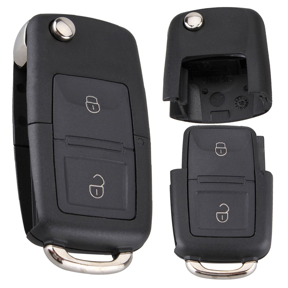 Zwart 2 Knoppen Smart Remote Vervanging Draagbare Sleutel Geval Geen Chip Fit Voor Volkswagen B5 Handig Accessoires Portable Gereedschap