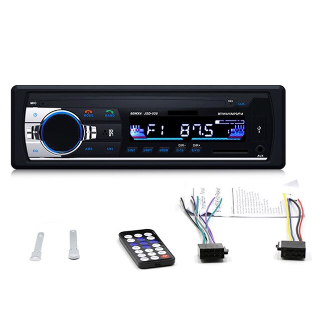 12-24V Autoradio Stereo Autoradio 1 Din Bluetooth Fm Aux Ingang Ontvanger Auto Vrachtwagen Audio Sd Usb mp3 Mmc Wma Handsfree: Default Title