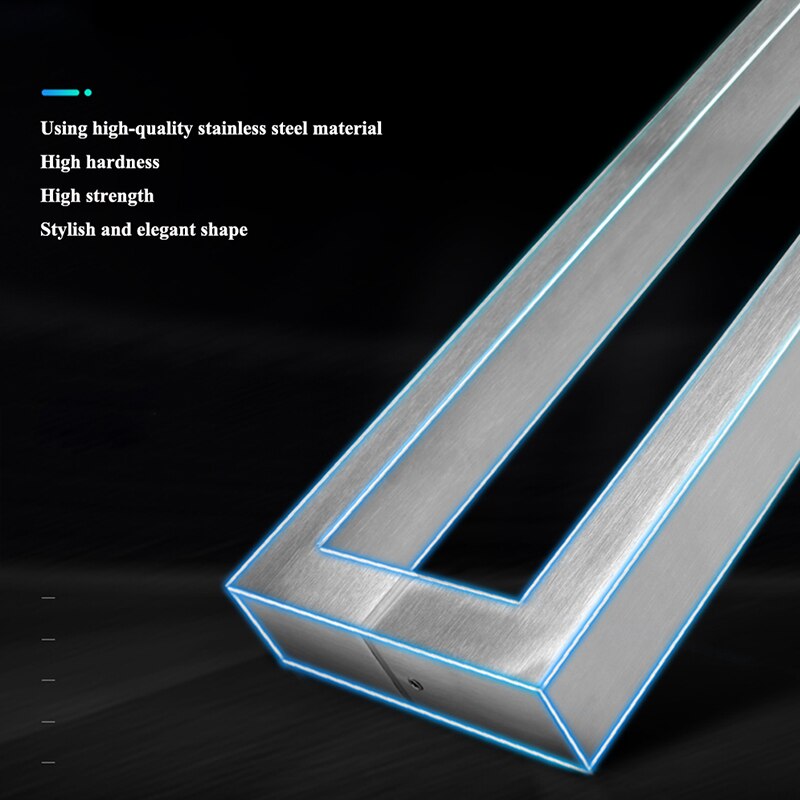 Door handle Square tube handle glass door wooden door stainless steel 304 material door hardware glass door hardware