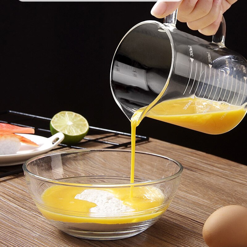 Glazen maatbeker met schaalverdeling hoge temperatuur magnetron thuis keuken bakgereedschap transparante maatbeker jinxi