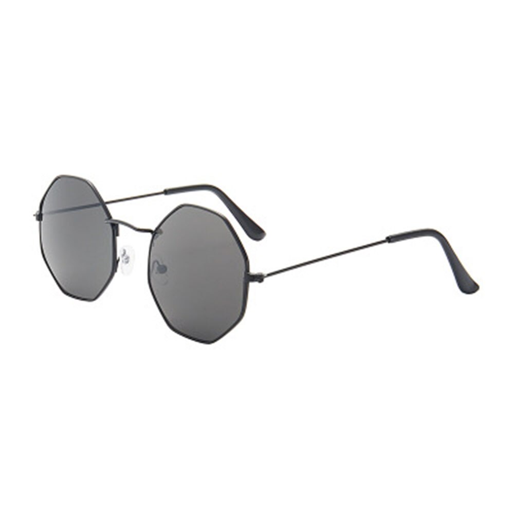 1pc Women Round Irregular Girls Colorful Lens Metal Frame Sunglasses Eyewear Glasses women Drive Goggles Anti-UV400: Black Frame