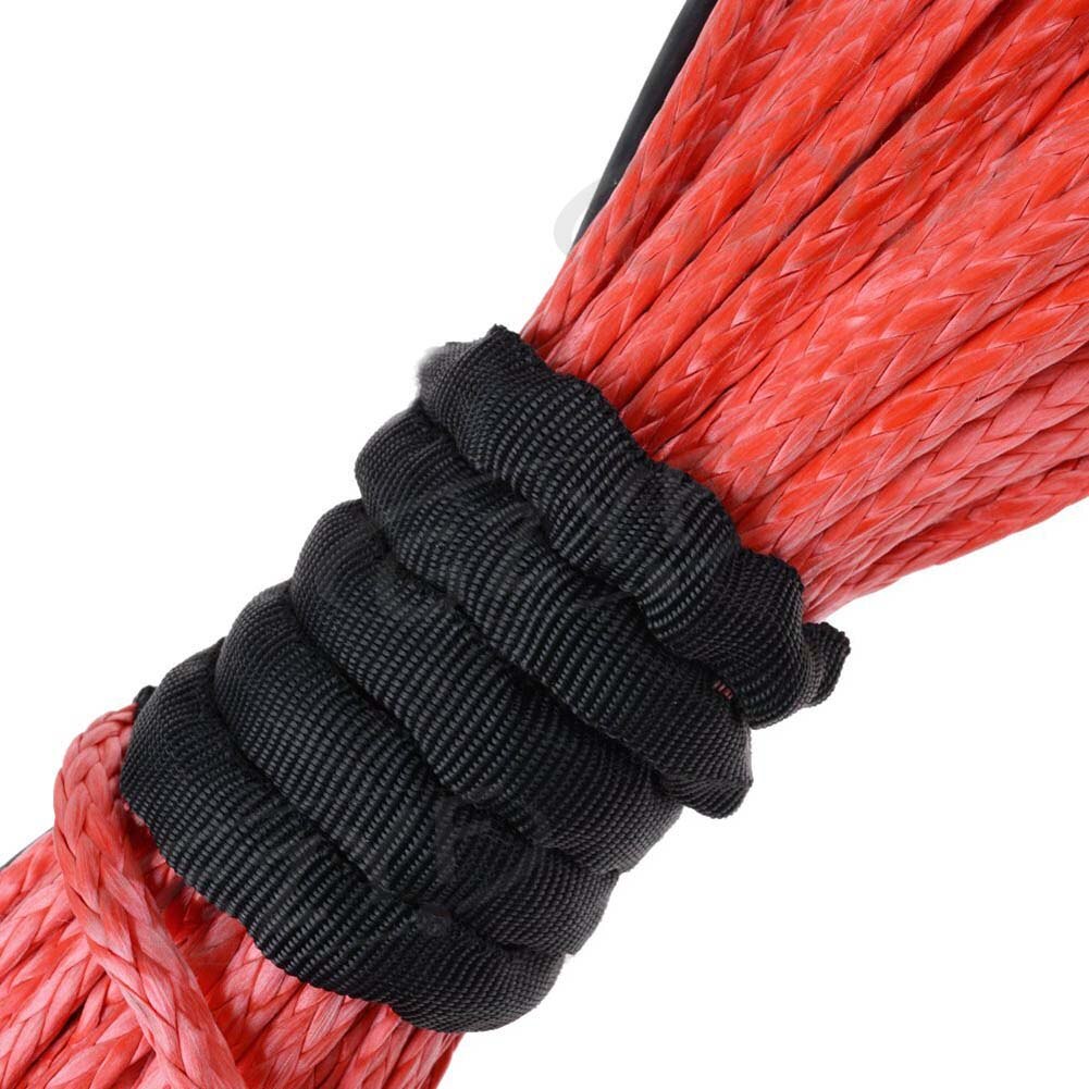 Universal 1/4" x 50'' Synthetic Winch Rope Line Cable 7000 LBS Capacity for ATV UTV W/Sheath