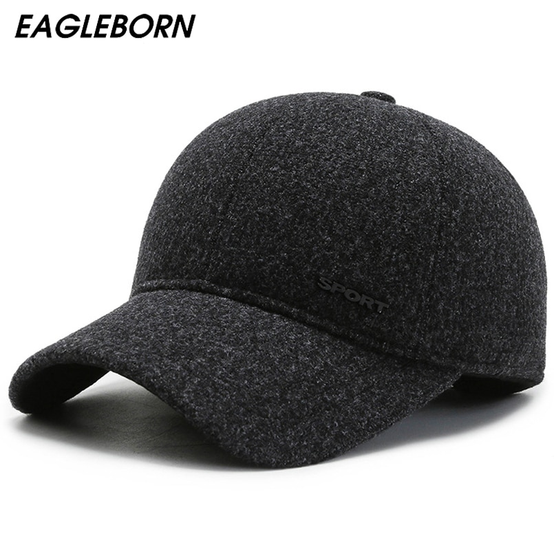Winter Baseball Cap Men Cotton Hat Dad Hat Warm Hat Plus Velvet Thickened Baseball Cap Wind Cold Duck Tongue Ear Caps
