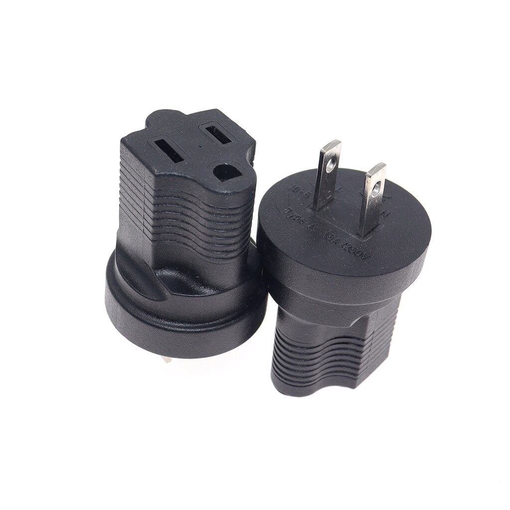 Japan, Philippines Travel Power Adapter, USA NEMA 5-15R Receptacle To American 2 prong flat pin Power Converter