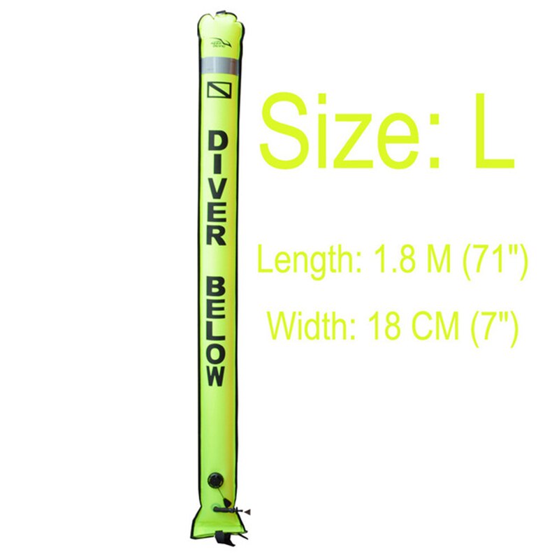Diving SMB Signal 1.2M/1.5M/1.8M Diving Surface Marker Buoy Diver Below Scuba Diving Inflatable Signal Tube Safety Sausage: color 06