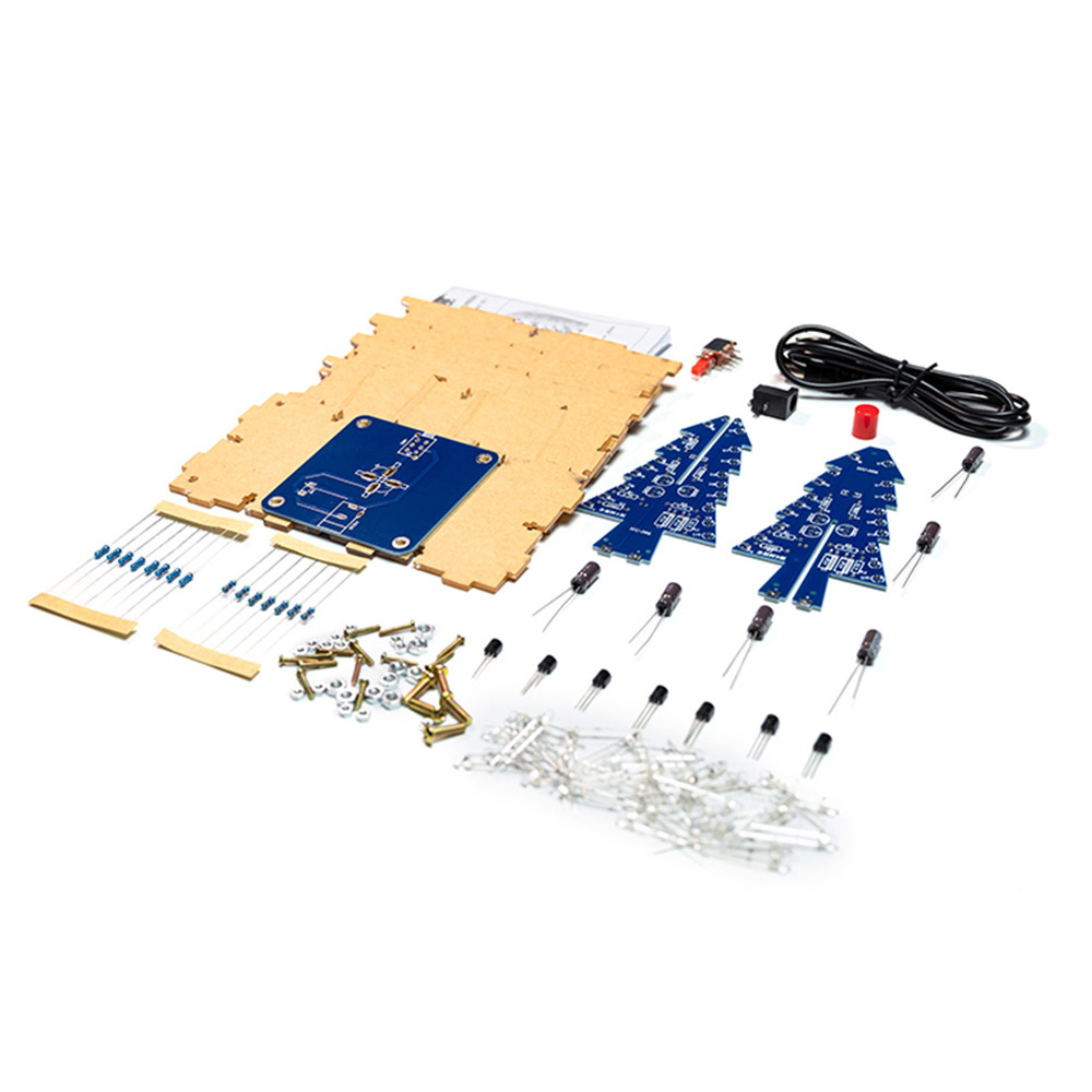 RGB LED blinkender Weihnachtsbaum DIY Bausätze Elektronik Lözehn Bunte 3D Weihnachtsbaum DIY Bausätze zum Lözehn Üben Lernen