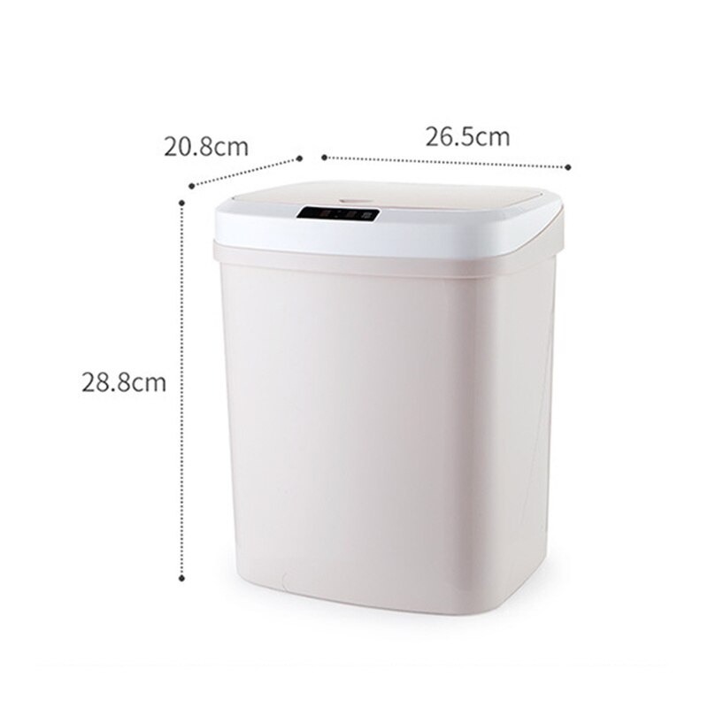 Papeleras de plástico recargables con Sensor inteligente para dormitorio y oficina, cubo de basura automático silencioso, cesta de papel para el hogar