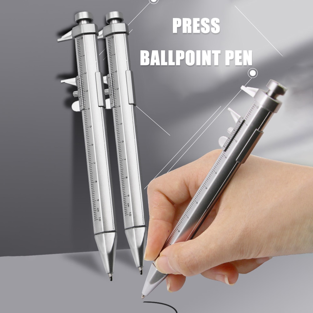 Vernier Caliper Roller Ball Pen Stationery Ball-Point Pens Measuring Gauging Tools Multifunction Gel Ink Pen Measuring Accessory