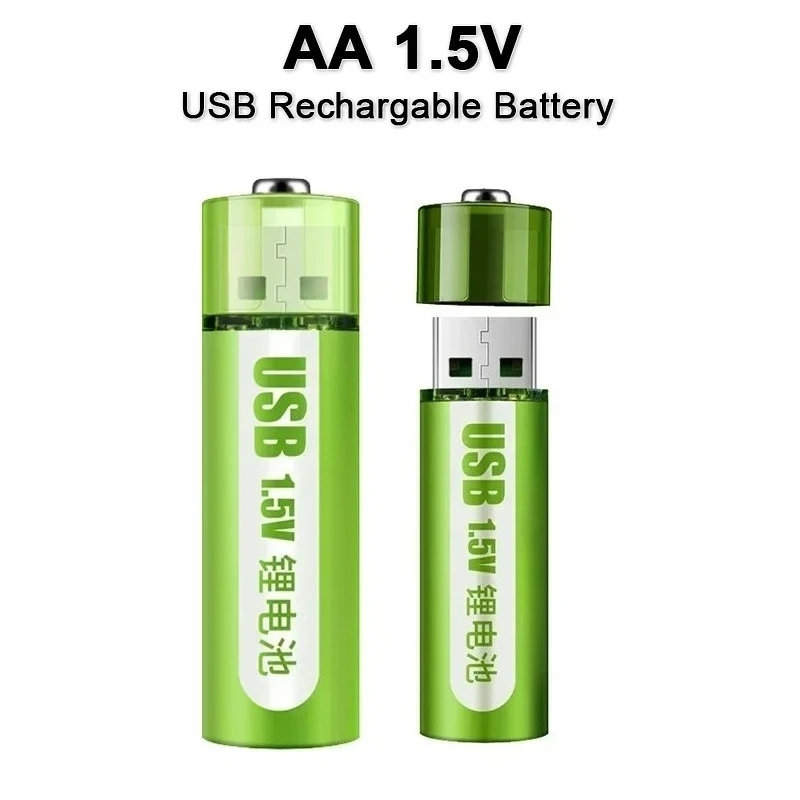 Nuova batteria AA da 1,5 V 1400 mWh/900 mAh Batteria ricaricabile agli ioni di litio USB per telecomando Mouse Piccolo ventilatore Batteria giocattolo elettrico