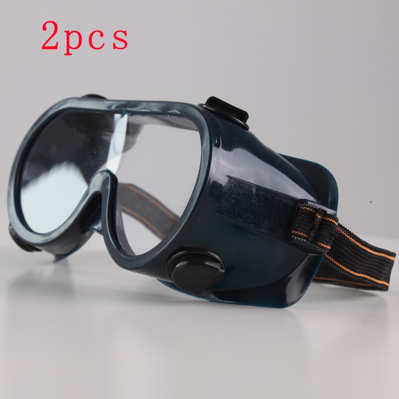CK Tech.Safety Goggle Glasses Transparent Anti-shock Dust-proof Sand-proof Glasses Clear Protective Worker Eye Protect: 2pcs deep blue