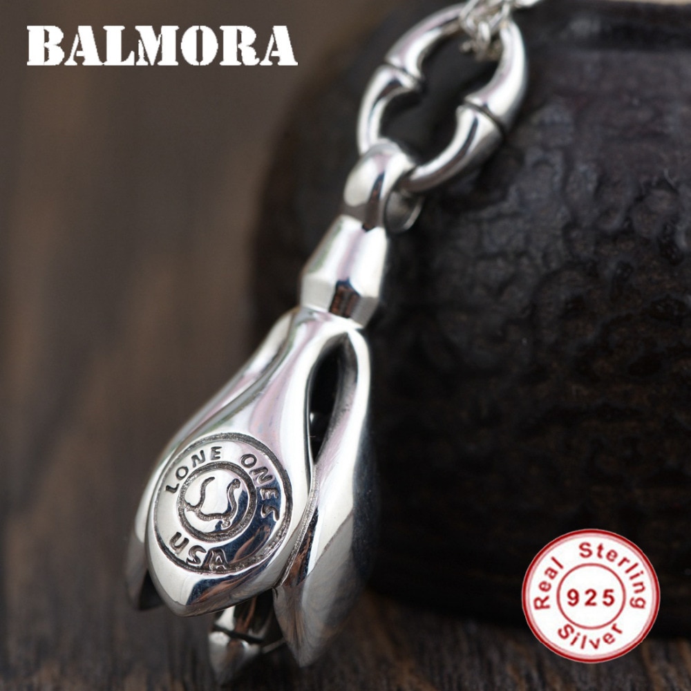 BALMORA 925 Sterling Silver Vintage Buddhism Bell Charm Pendants for Women Men Couple Jewelry Accessories Without Chain