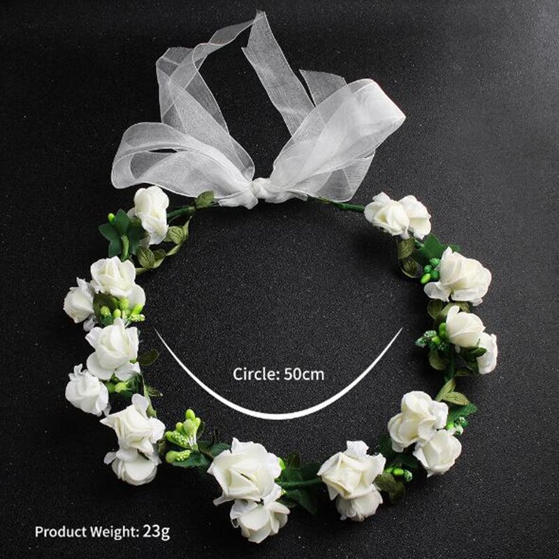 Cinta para cabeza de flores para mujer, guirnaldas de boda, accesorios para el cabello de corona Floral para novia, damas de honor, corona para el pelo