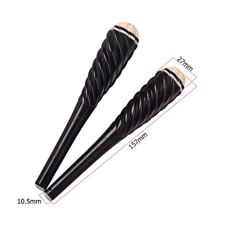 2 stuks zwarte sandelhouten erhu-schachten voor snaarinstrumenten