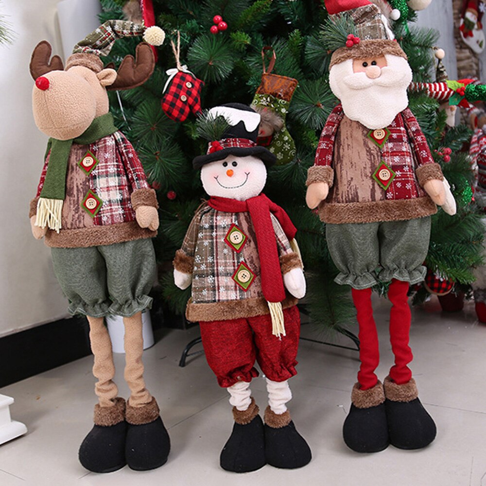 Weihnachten Teleskop Puppe Santa Schneemann Elch Ornament Fenster Dekoration Schneeflocke Gitter Kleidung kurze Hose Mittel Größe