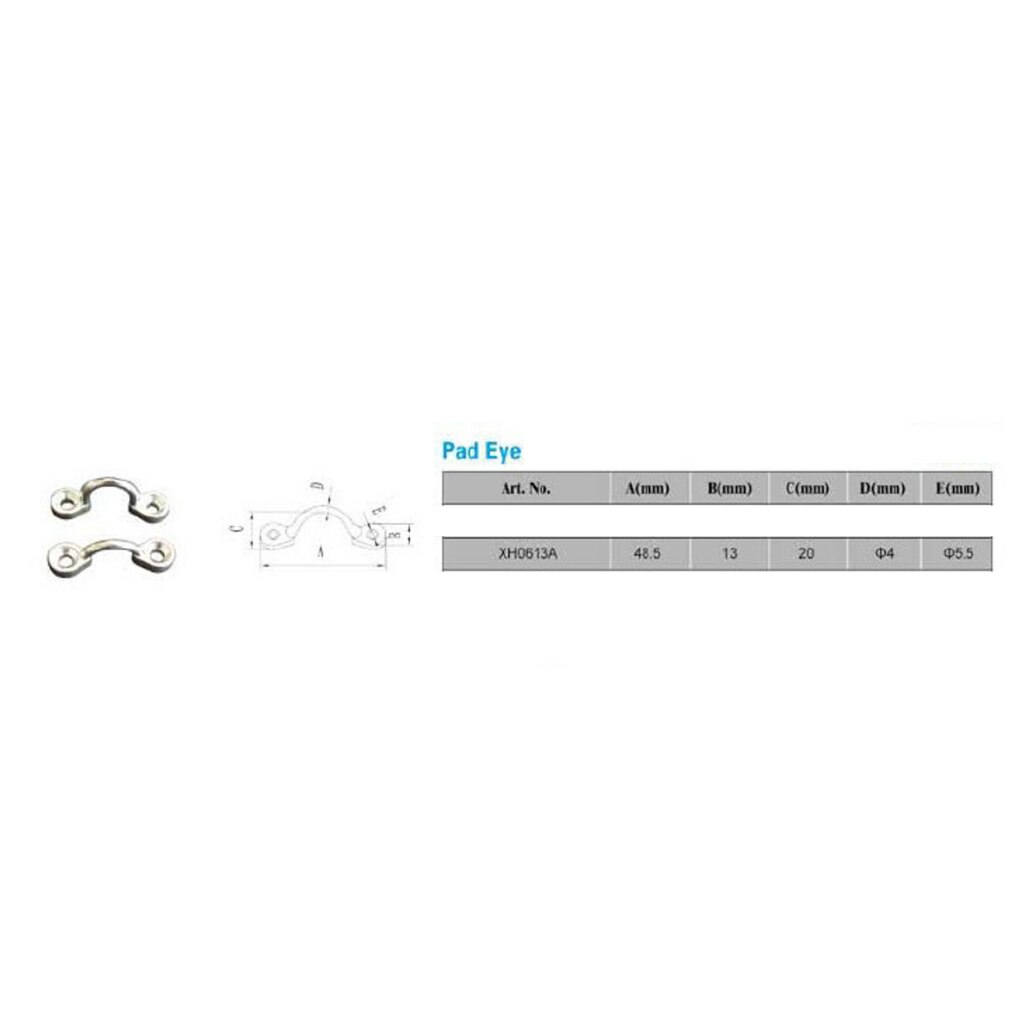 1Pc Zilver Rvs Dek Loop Tie Down Pad Eye Band Voor Boot Rigging