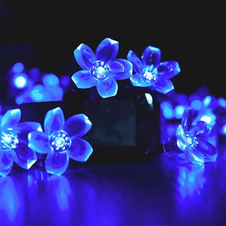 20/30/50 Led Peach Flower String Lamp Trendy Garden Decor Solar String Fairy Lights: 20LED / blue