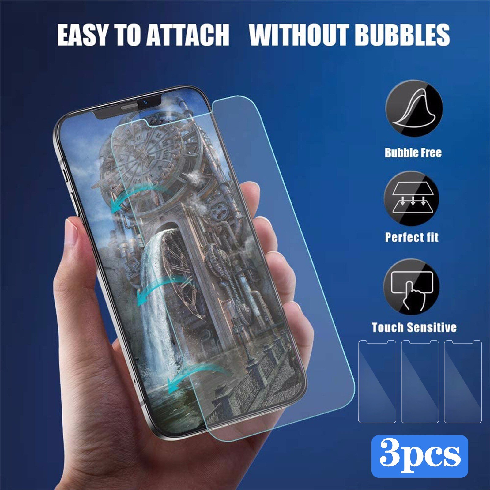 3pcs Hd Clear Tempered Glass Scr.een Protector Film For Iphone 12/mini/pro/max Screen Protectors#40