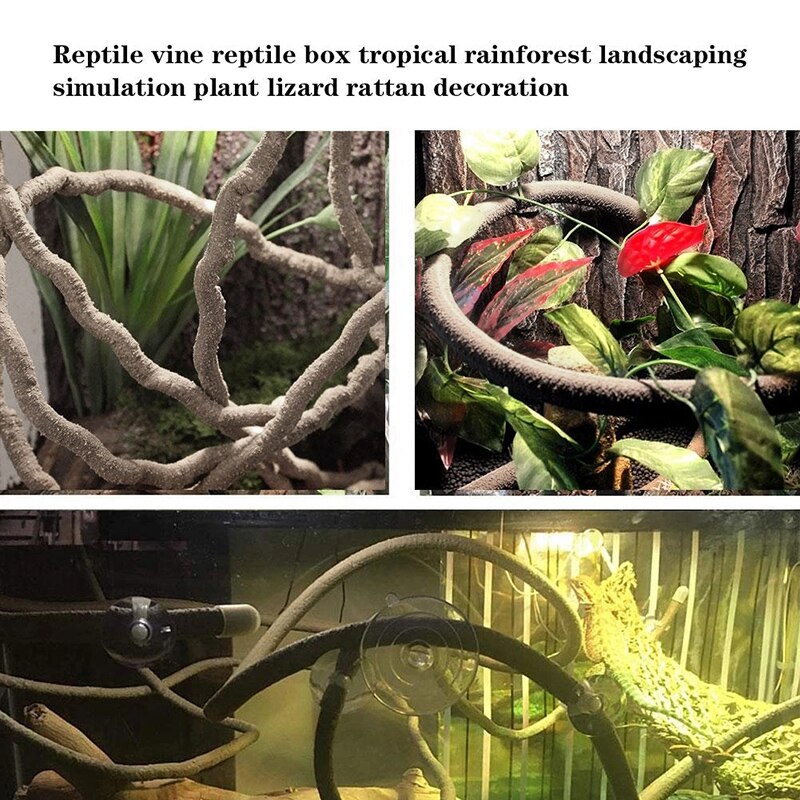 Artificial Jungle Vines Bendable Flexible Vine Lizards Reptile Pet Vivarium Terrarium Decor Pet Habitat Decoration