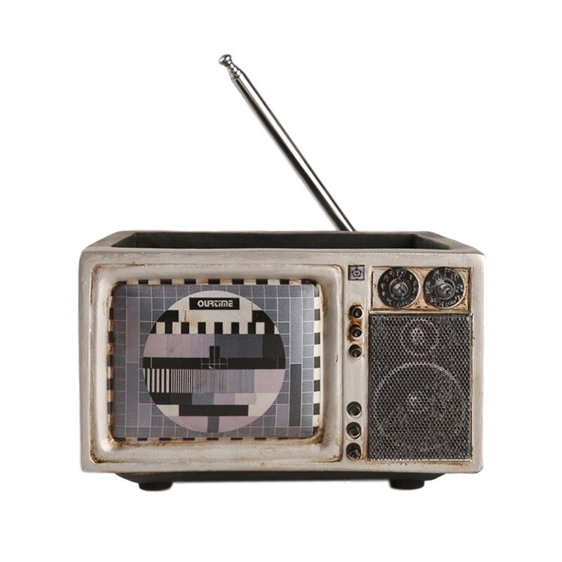 Retro radio tv-inspelare dator walkman form ornament saftiga blomkrukor för hem balkong dekoration: Stil  d11.8 x 10 x 7.5cm