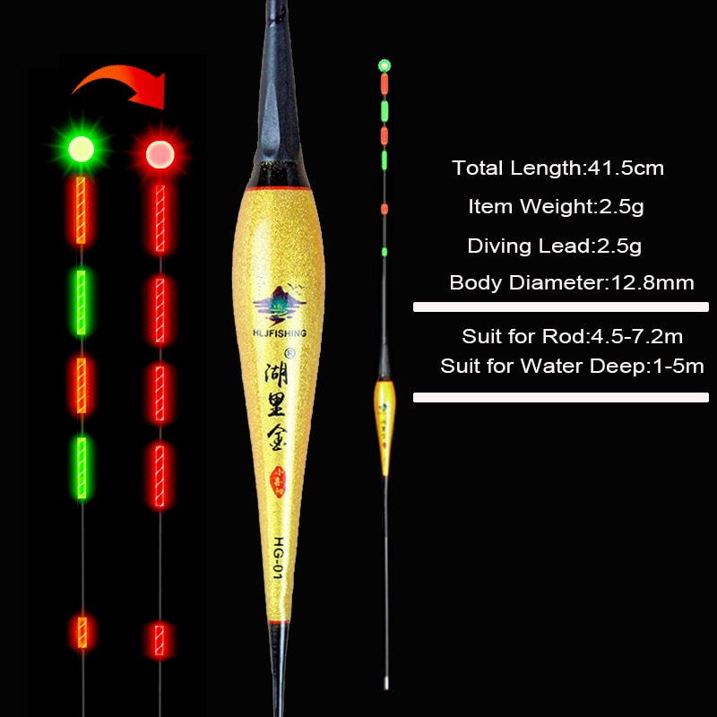 WLPFISHING Angeln schweben Elektrische Schwimmer Schwerkraft Sensor Clever IC Bauen-in Fisch Köder Antenne Ändern Farbe LED Leuchtende Schwimmer