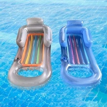 Uppblåsbar flytande rad strand simma luftmadrass pool flyter flytande lounge sovplats för vattensport fest 161 x 84cm