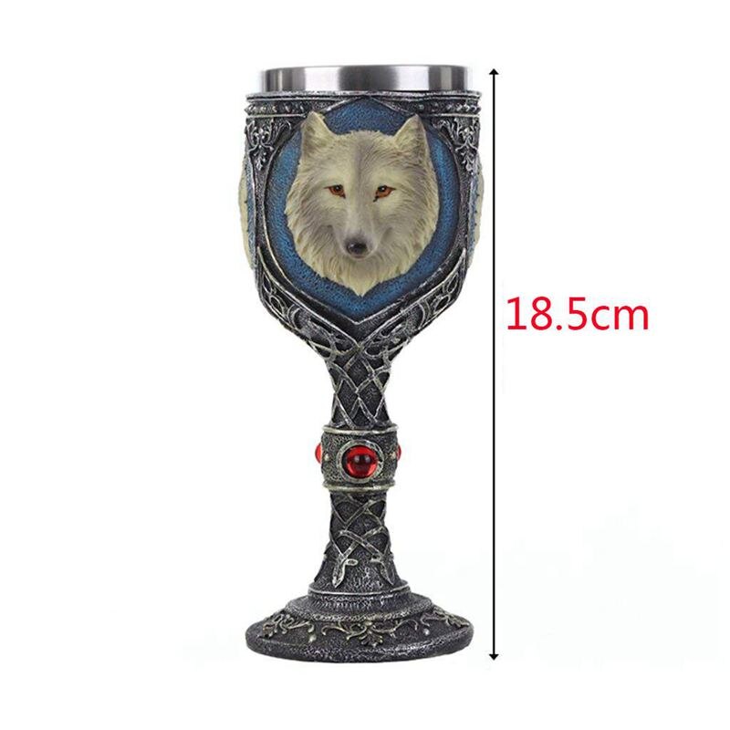 Copa de vino decorativa, Copa gótica de resina con revestimiento de acero inoxidable, tazón taza aislante decorativa para Halloween, Carnaval, Carnaval, P