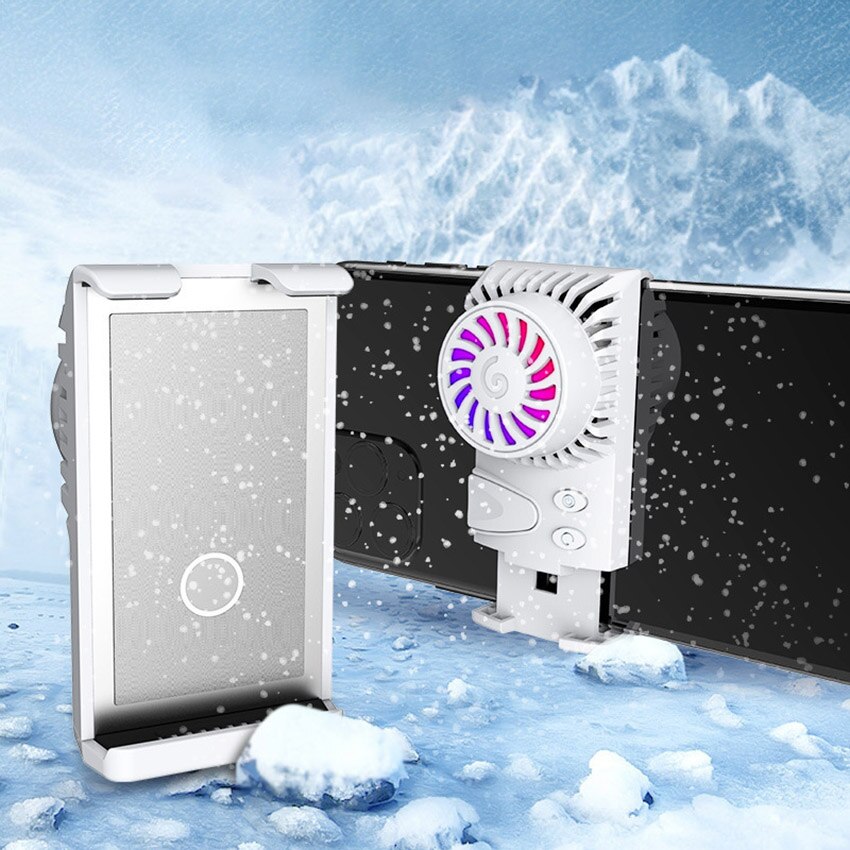 Przenośny telefon komórkowy chłodnica grzejnika Smartphone wentylator chłodzący rozpraszanie ciepła chłodzenie temperatura telefonu do gier/korzystania z telefonu: WHITE