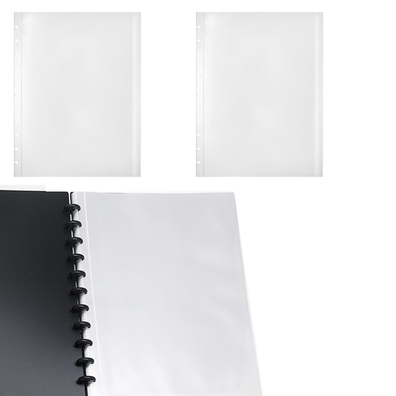 Carpeta transparente A4 con agujeros para guardar documentos, carpeta de encuadernación de almacenamiento de PVC, con anillas, hojas sueltas, para cuaderno, manualidades, 10 unidades