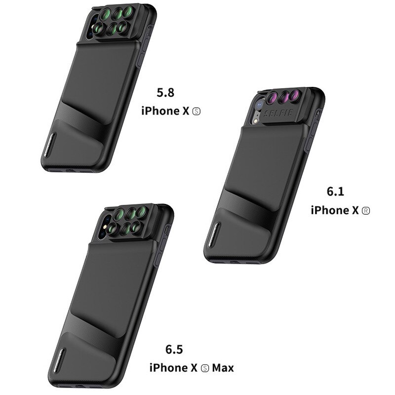 Kameralinse til iphone xs max  xr 6 in 1 telefonetui vidvinkel fiskeøje makro lente para celular telefoto slr telefon skydeobjektiv