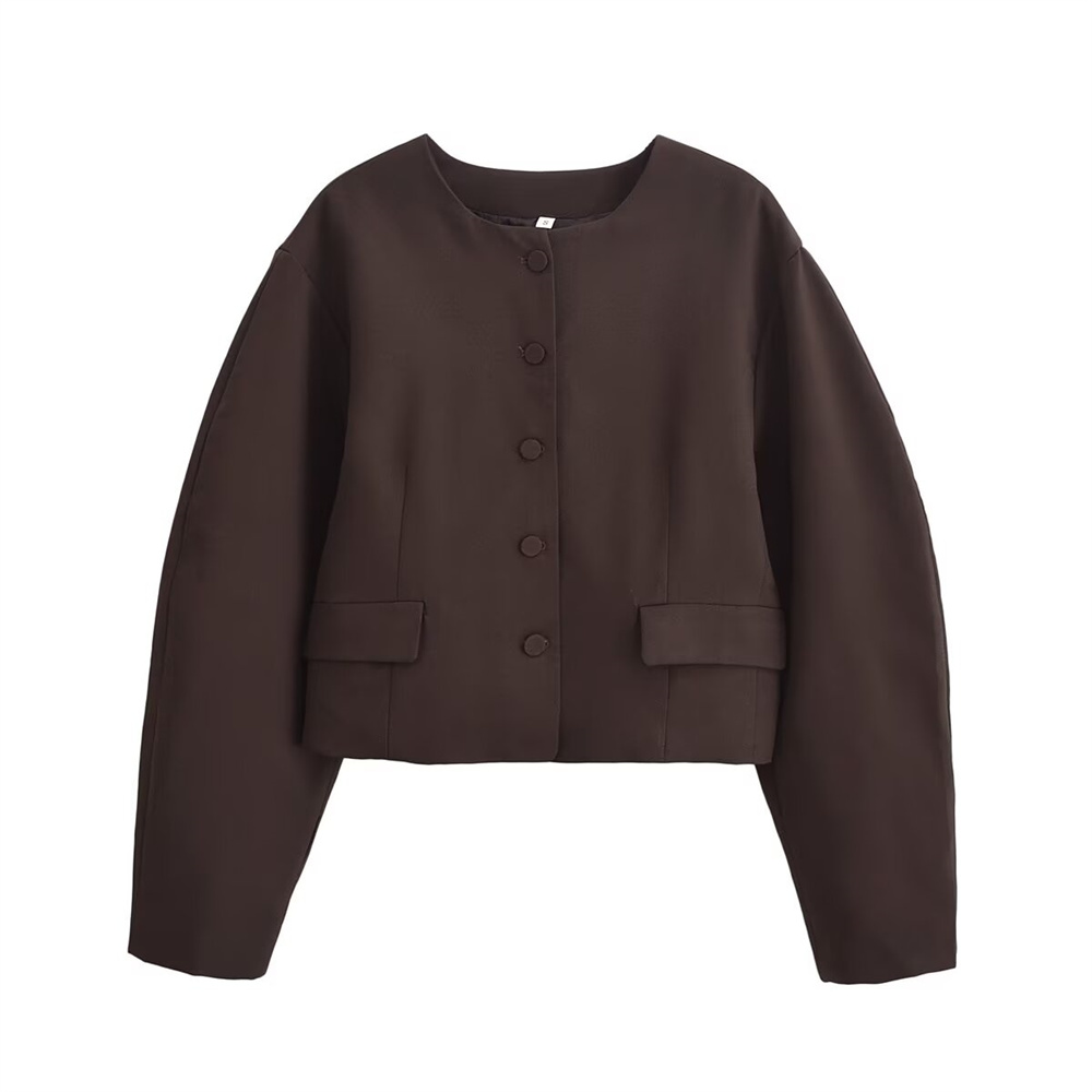 BM & MD & ZA2024-Vêtements amples pour femmes, version ballon, veste en forme, costume jupe, polyvalent, automne et hiver,: M / Bleu